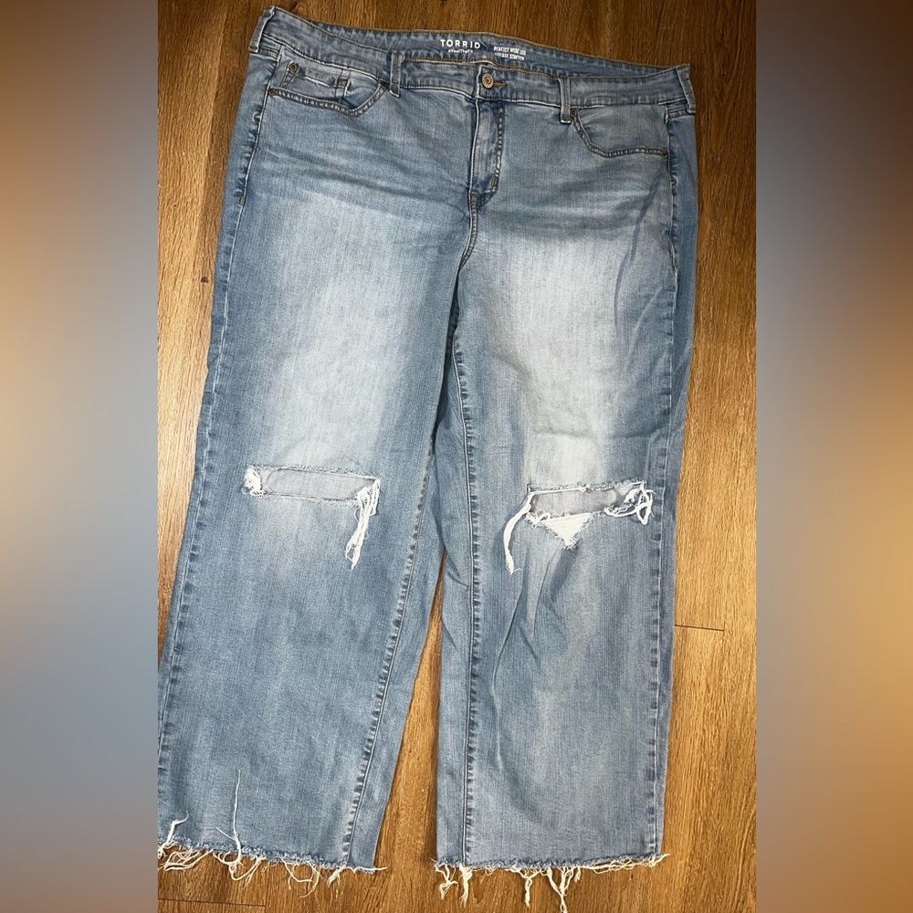 Torrid Women's Light Blue Distressed Boyfriend Jeans